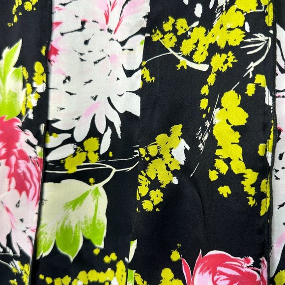Drama Silk Black Floral Car Wash Skirt 10 - Picture 4 of 5